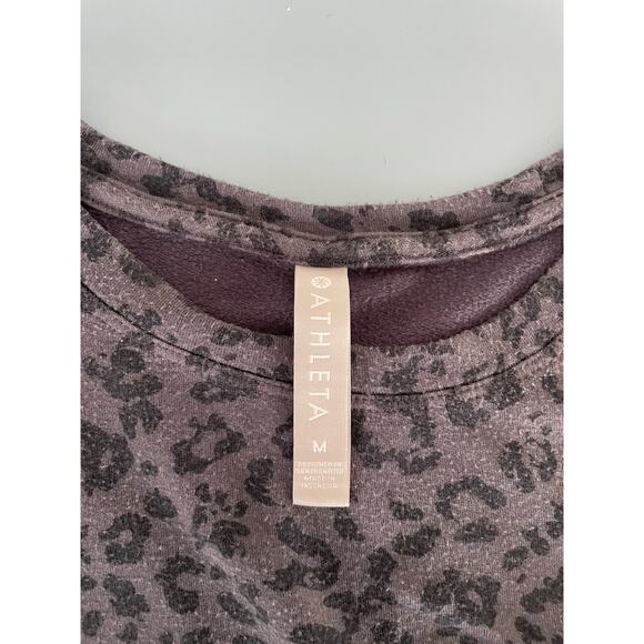 Athleta women’s purple cheetah print sweatshirt size M - Picture 2 of 5